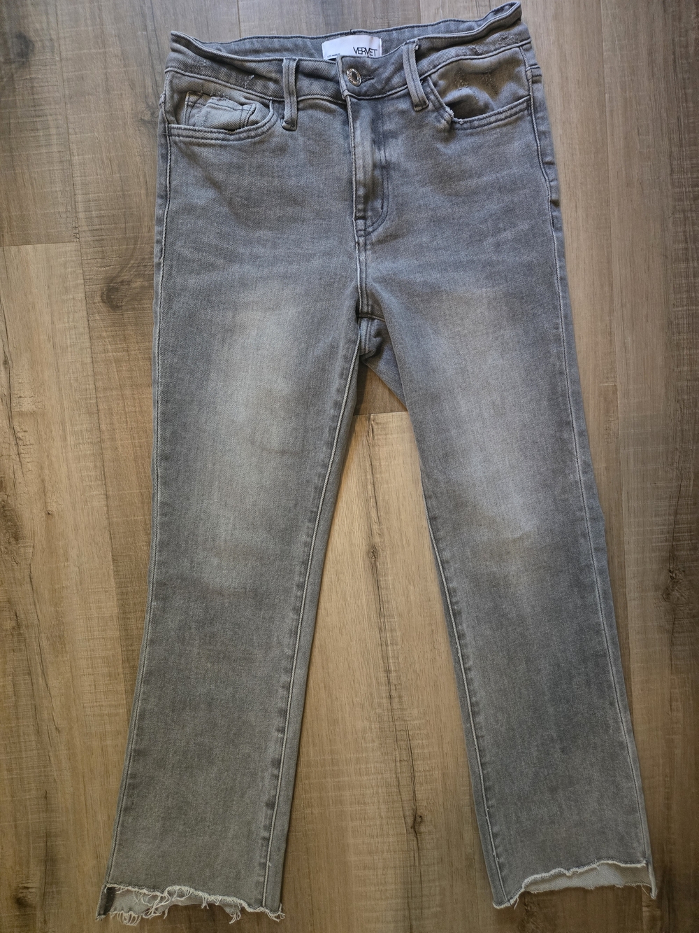Vervet Gray Crop Flare Jeans